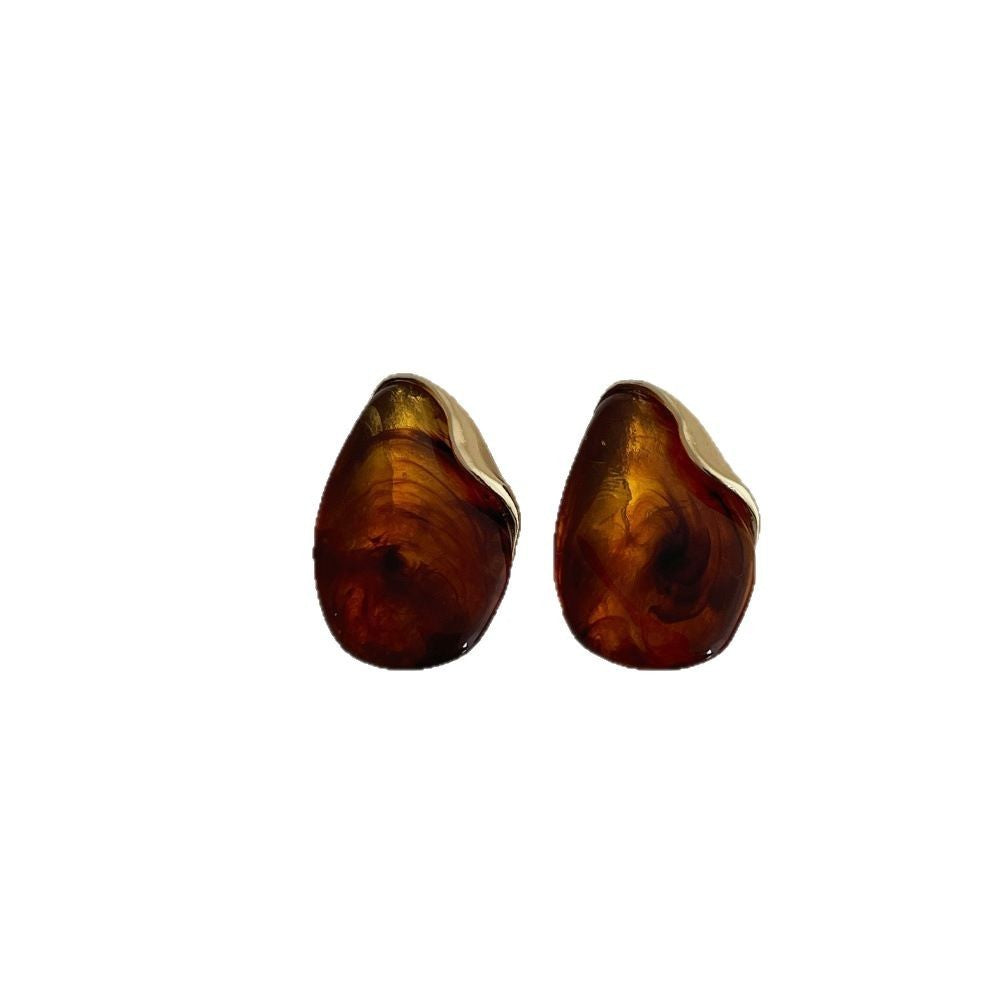 Classy Marbled Resin Teardrop Earrings