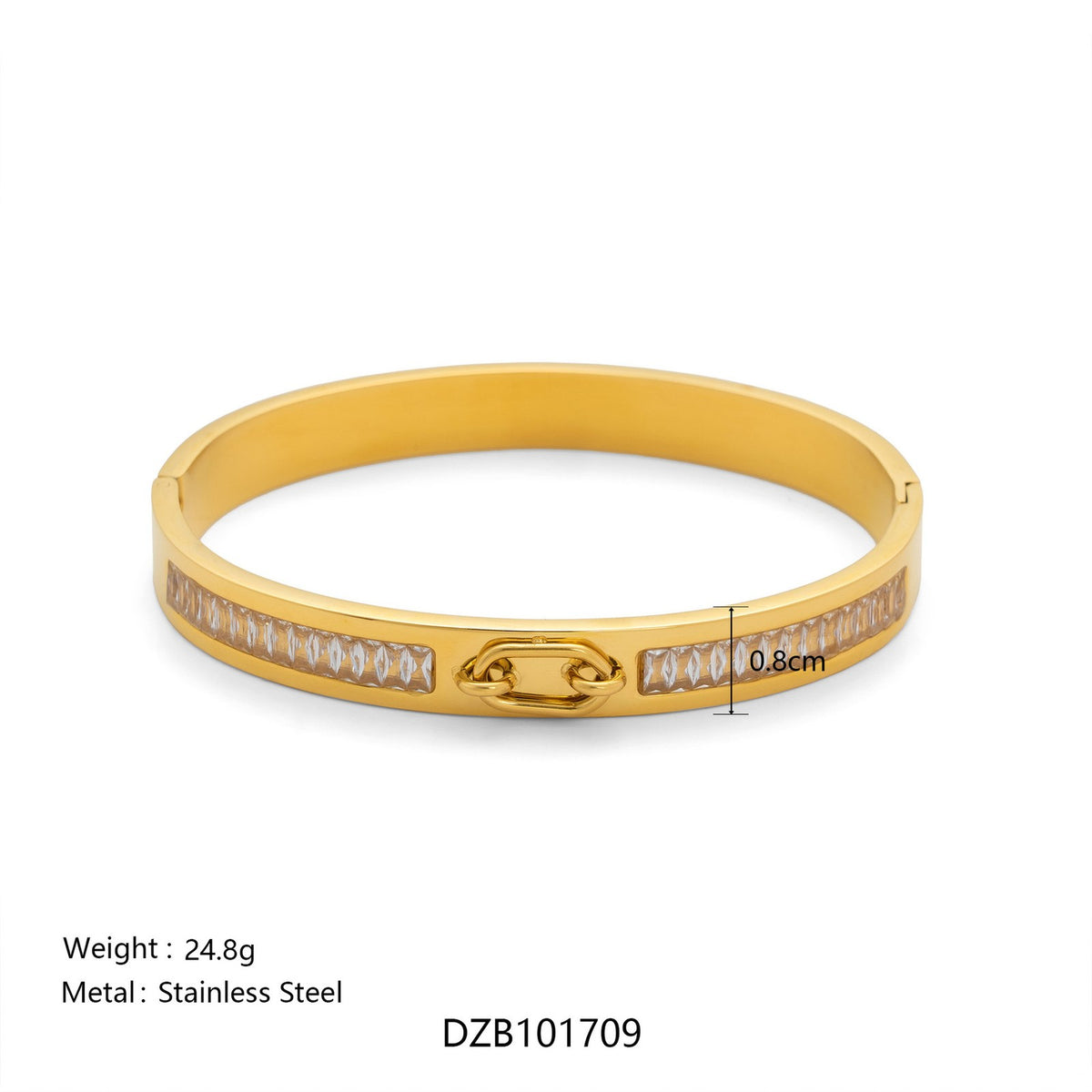 18k Classy Pave Buckle Bangle