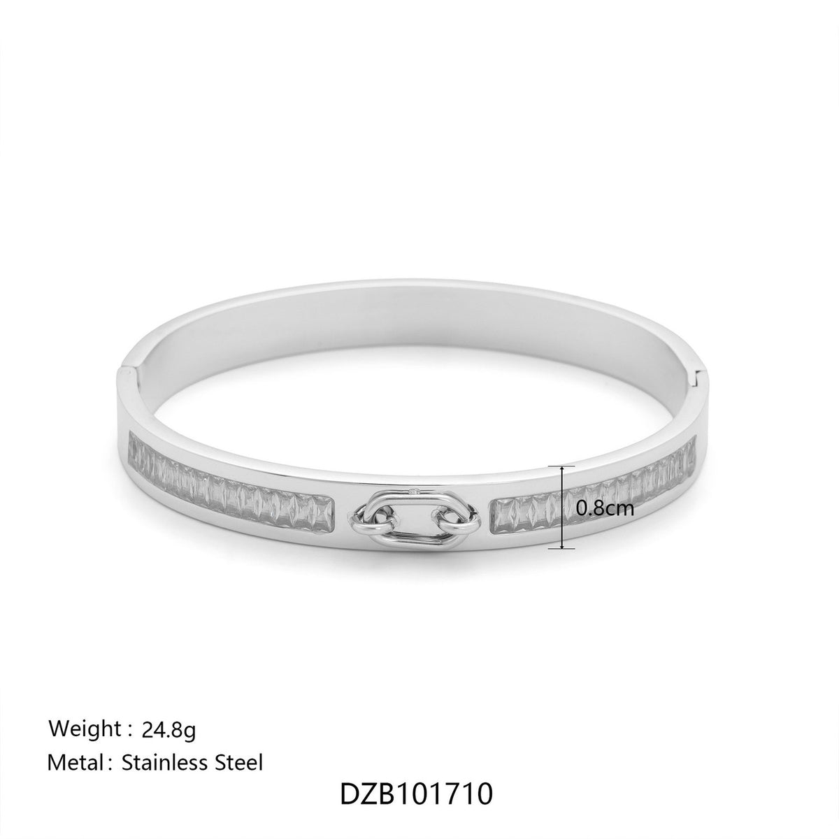 18k Classy Pave Buckle Bangle