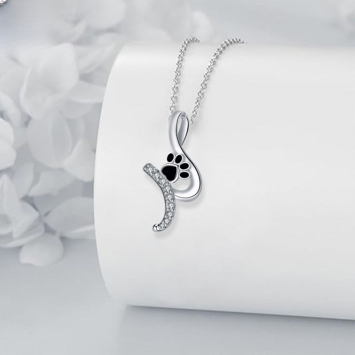 Dainty Paw Print Infinity Necklace