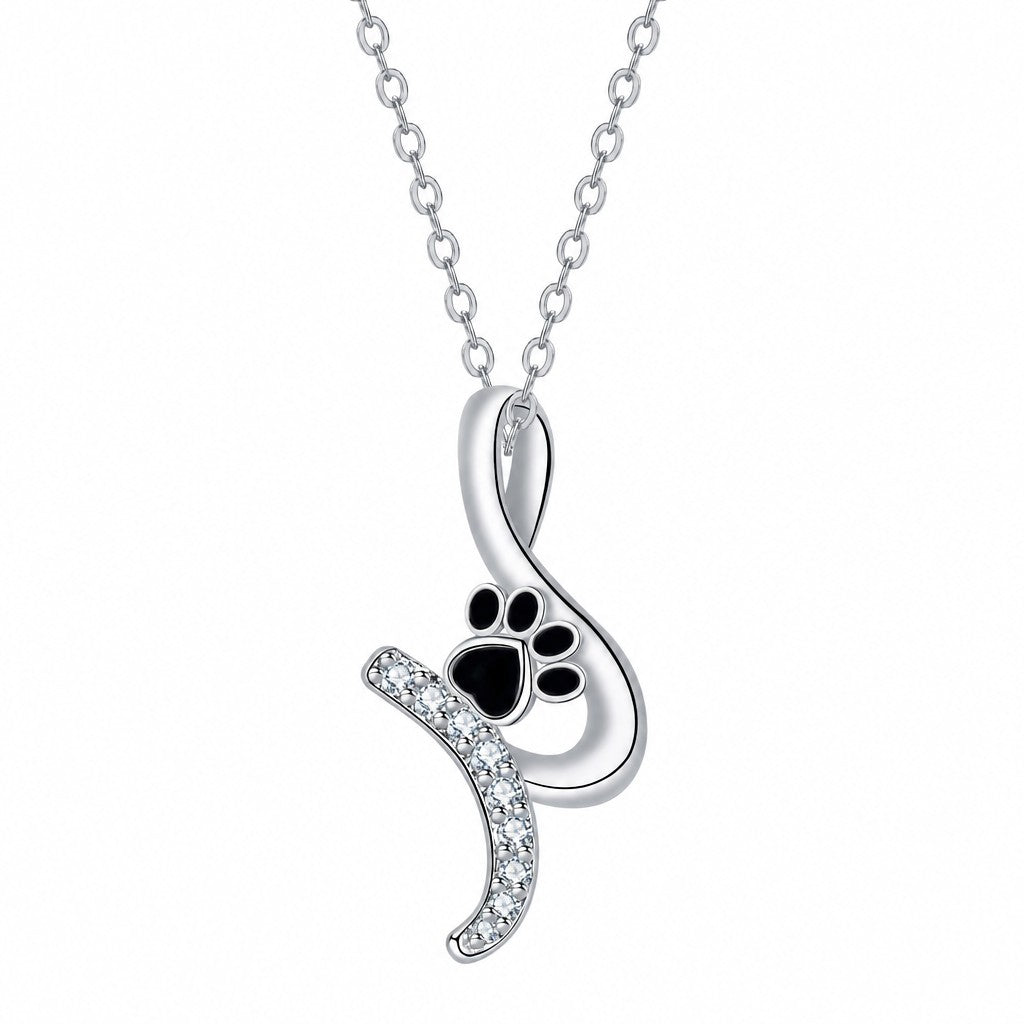 Dainty Paw Print Infinity Necklace