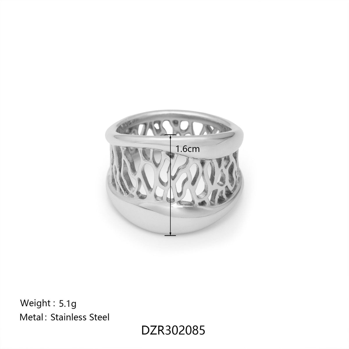 14k Classy Cutout Mesh Ring