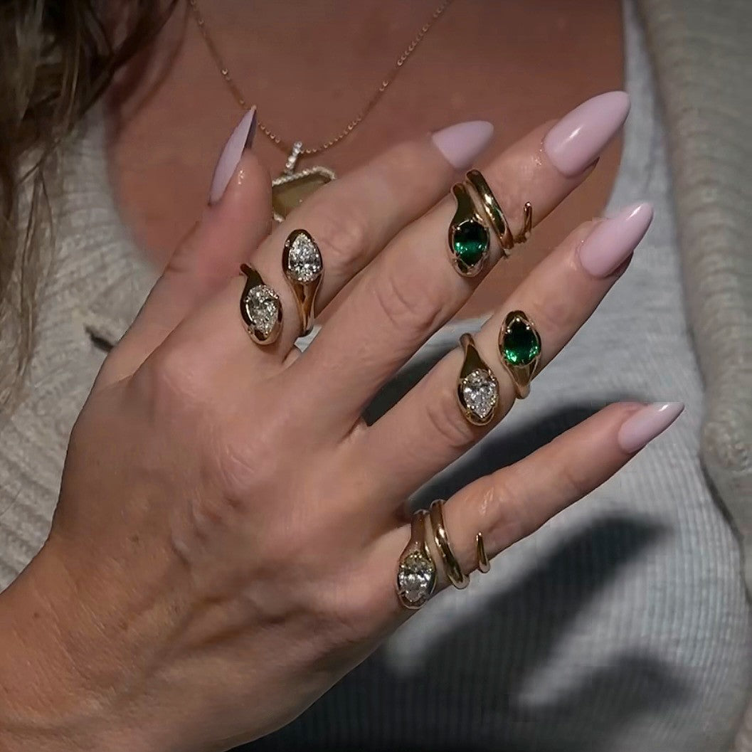 18k Elegant Snake Wrap Ring