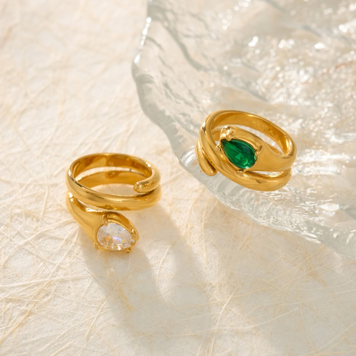 18k Elegant Snake Wrap Ring