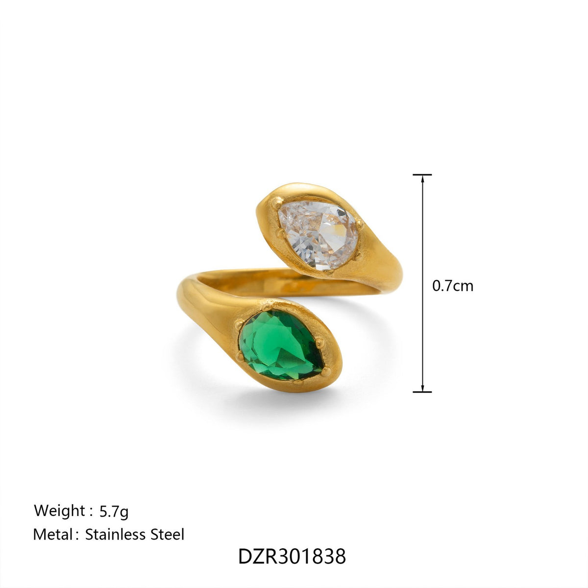 18k Elegant Snake Wrap Ring