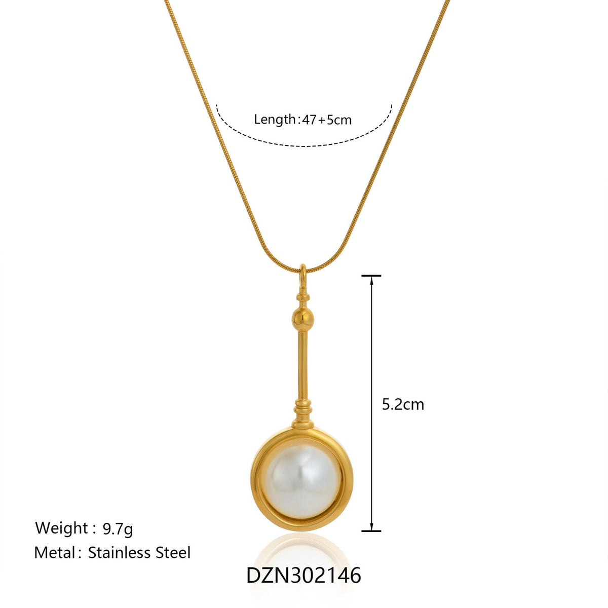 Dainty Pendulum Faux Pearl Necklace
