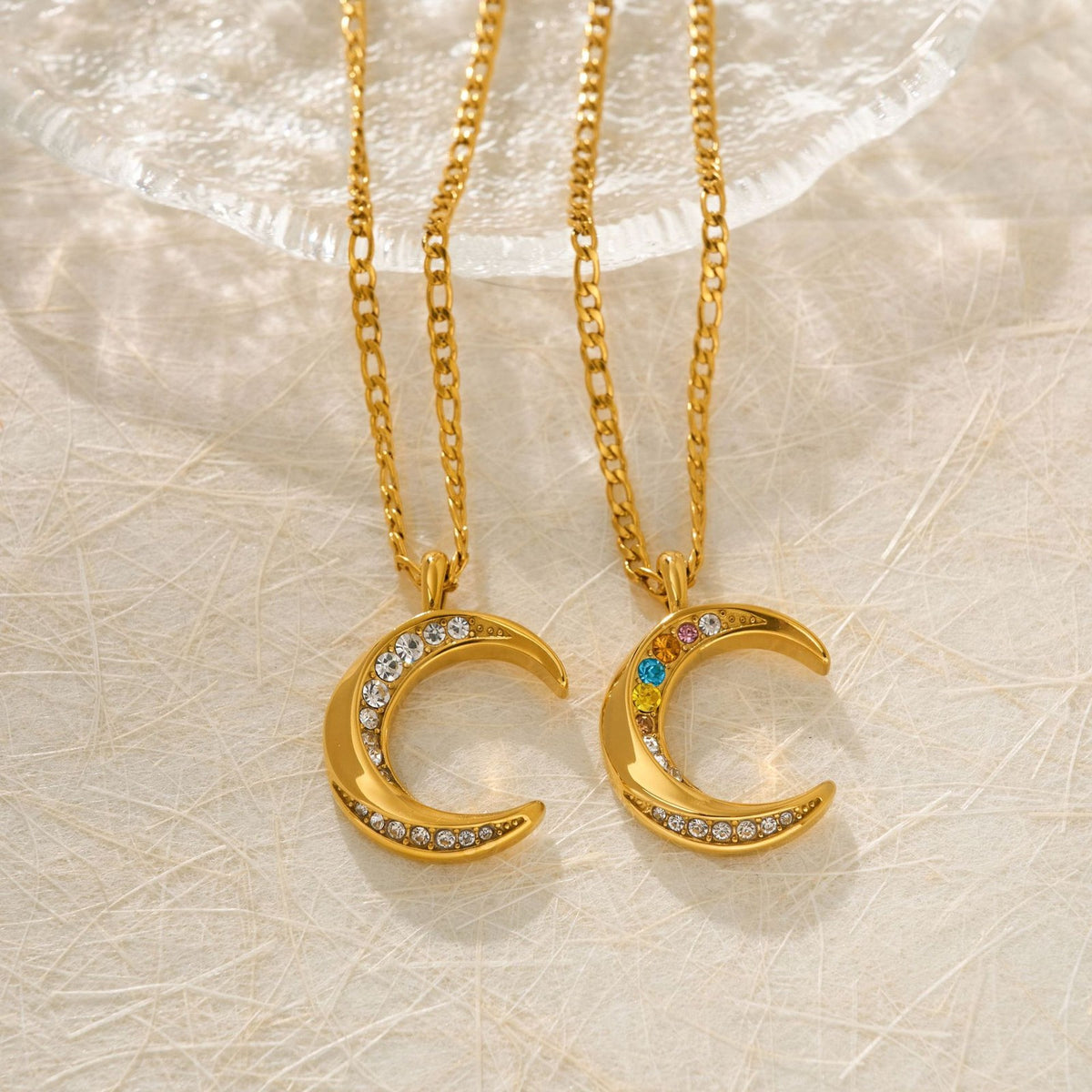 14k Boho Sun & Moon Layered Necklace