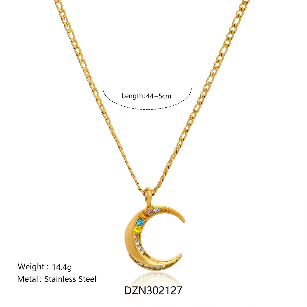 14k Boho Sun & Moon Layered Necklace