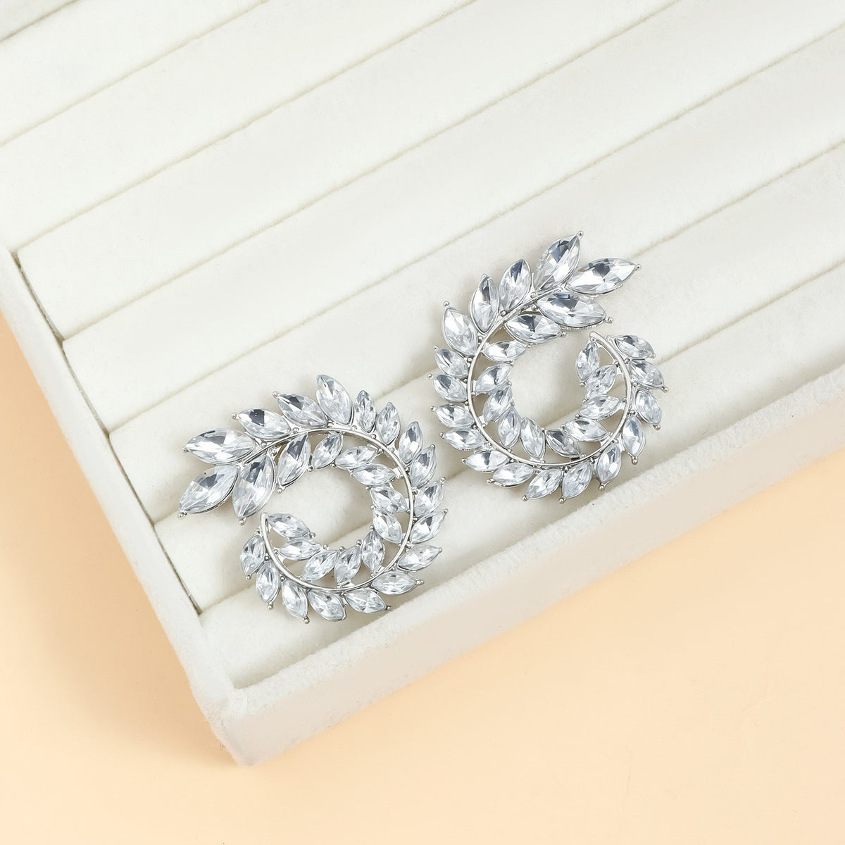 Classy Pave Crystal Spiral Earrings