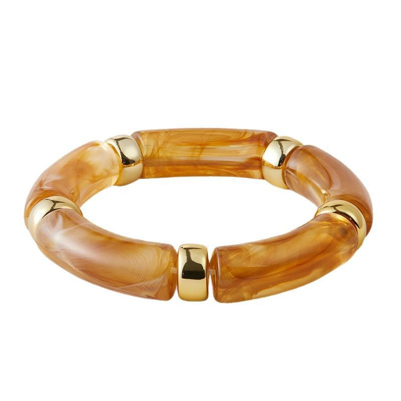 Classy Marbled Acrylic Tube Bracelet