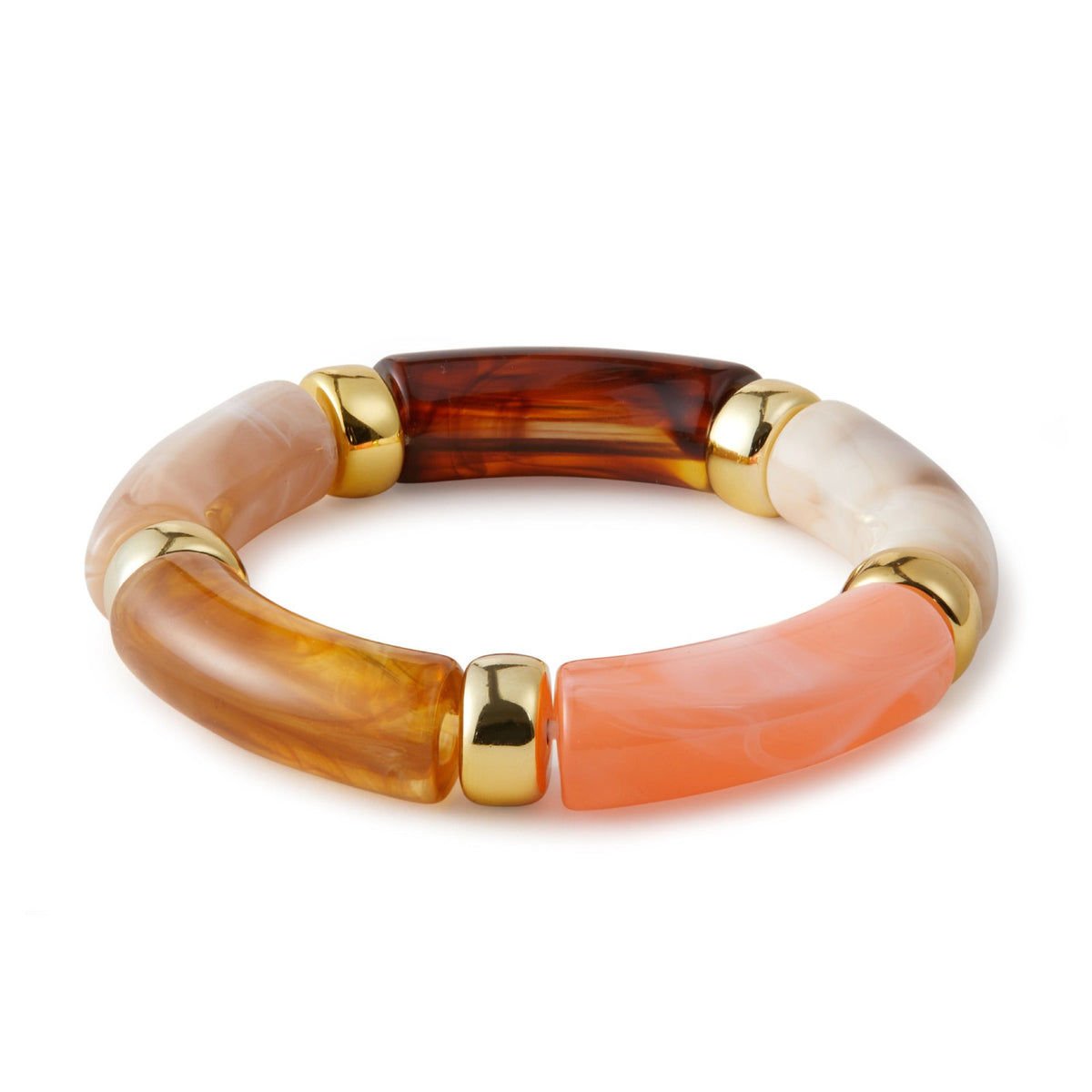 Classy Marbled Acrylic Tube Bracelet