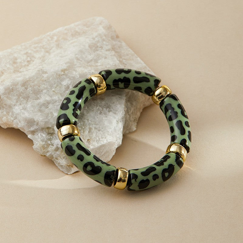 Classy Marbled Acrylic Tube Bracelet