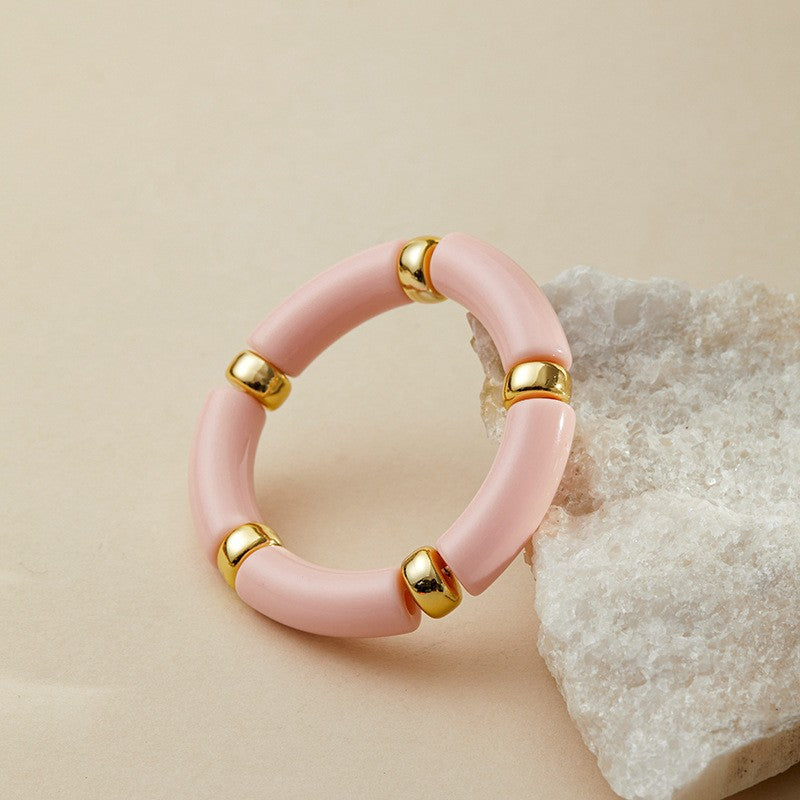 Classy Marbled Acrylic Tube Bracelet