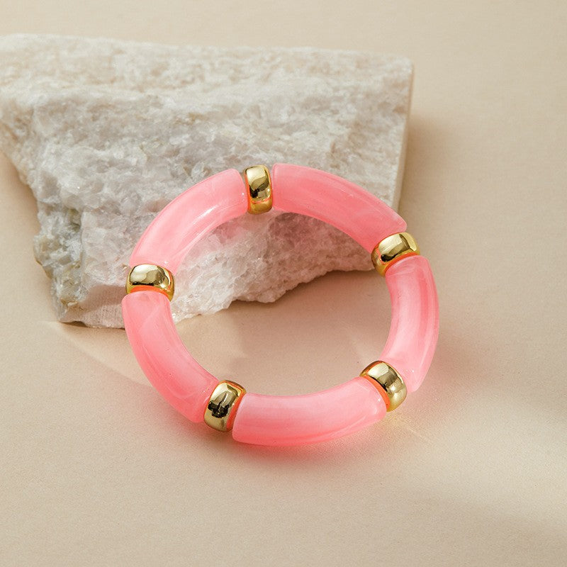 Classy Marbled Acrylic Tube Bracelet