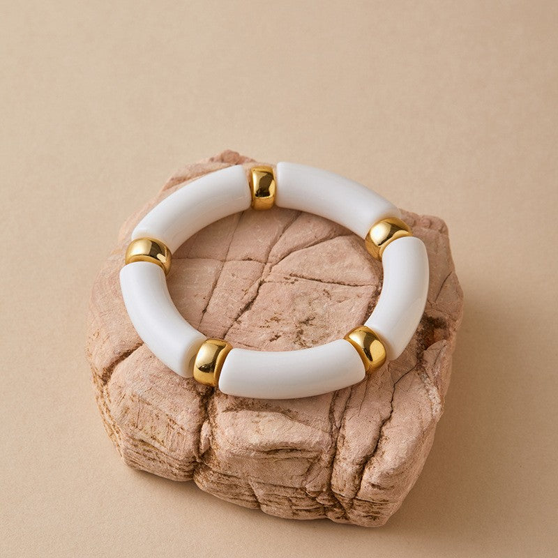 Classy Marbled Acrylic Tube Bracelet