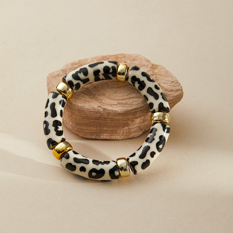 Classy Marbled Acrylic Tube Bracelet