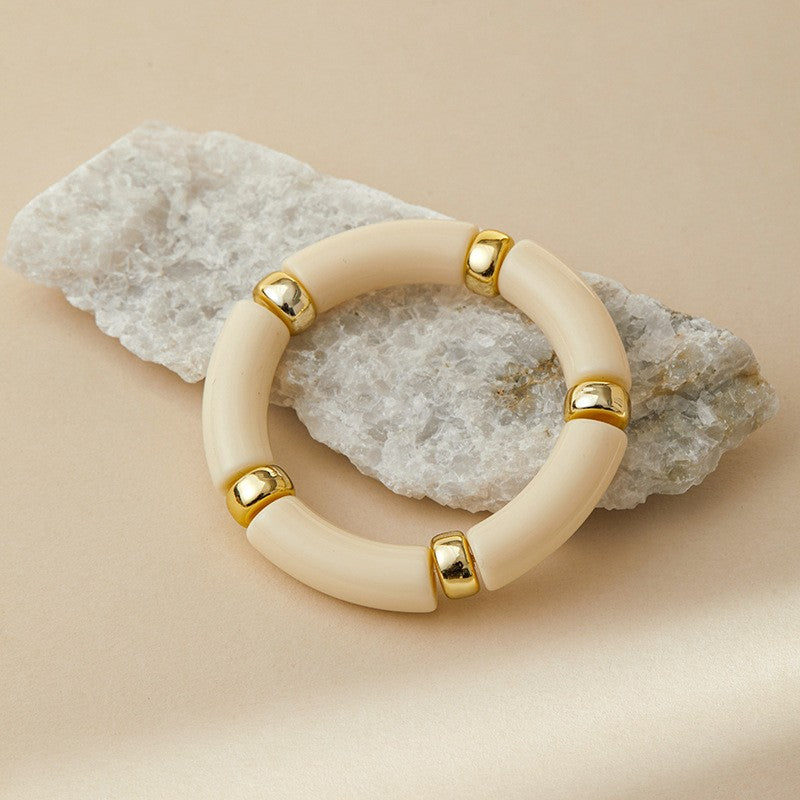 Classy Marbled Acrylic Tube Bracelet