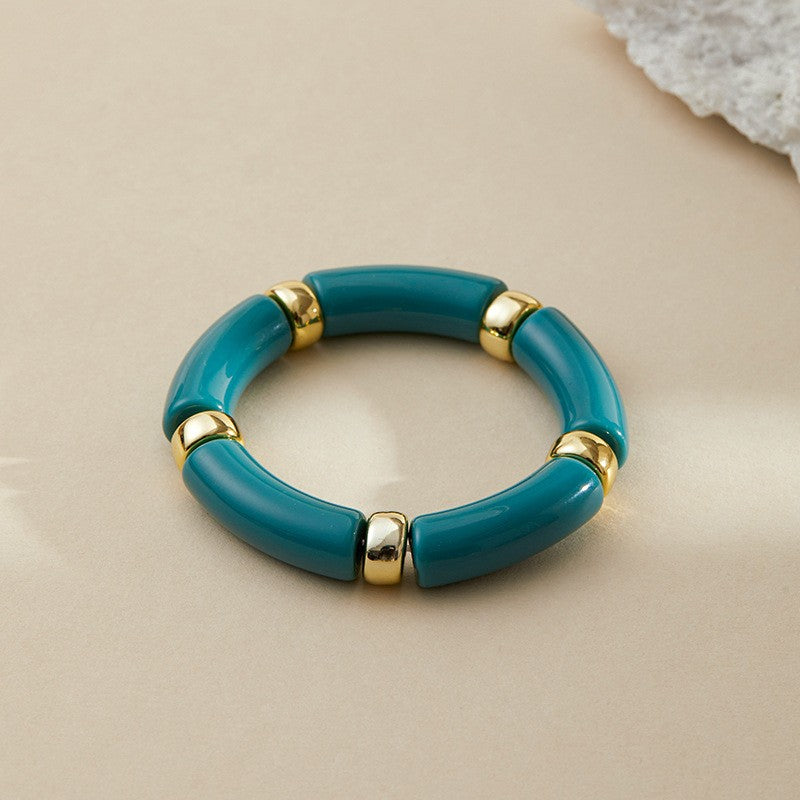 Classy Marbled Acrylic Tube Bracelet