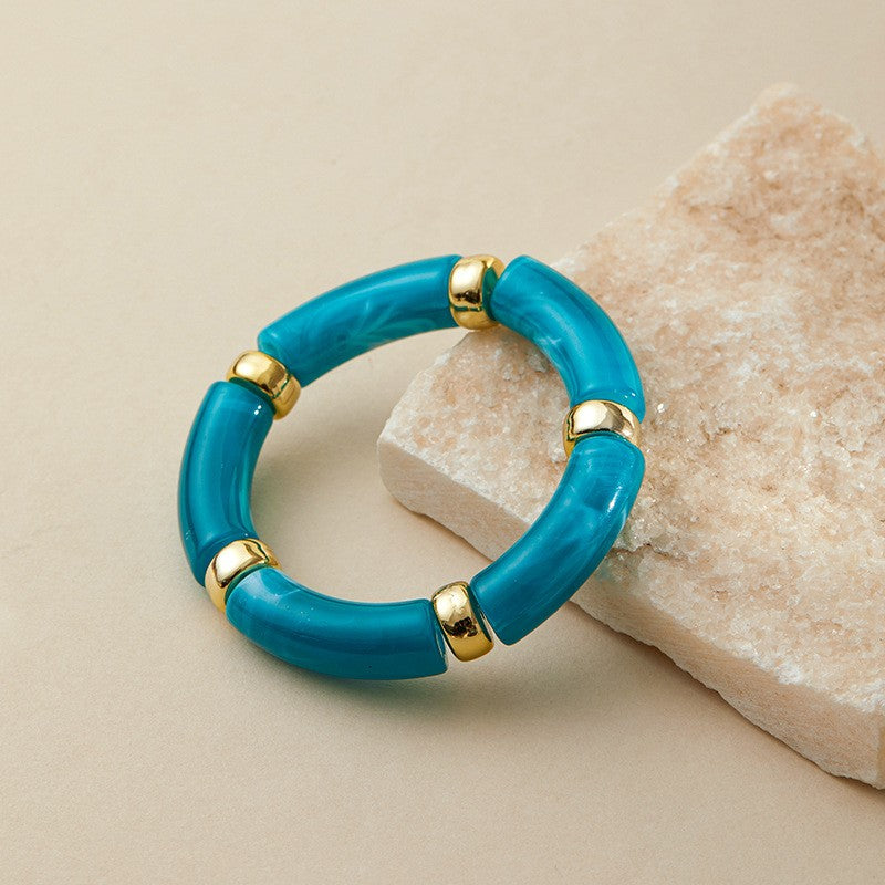 Classy Marbled Acrylic Tube Bracelet