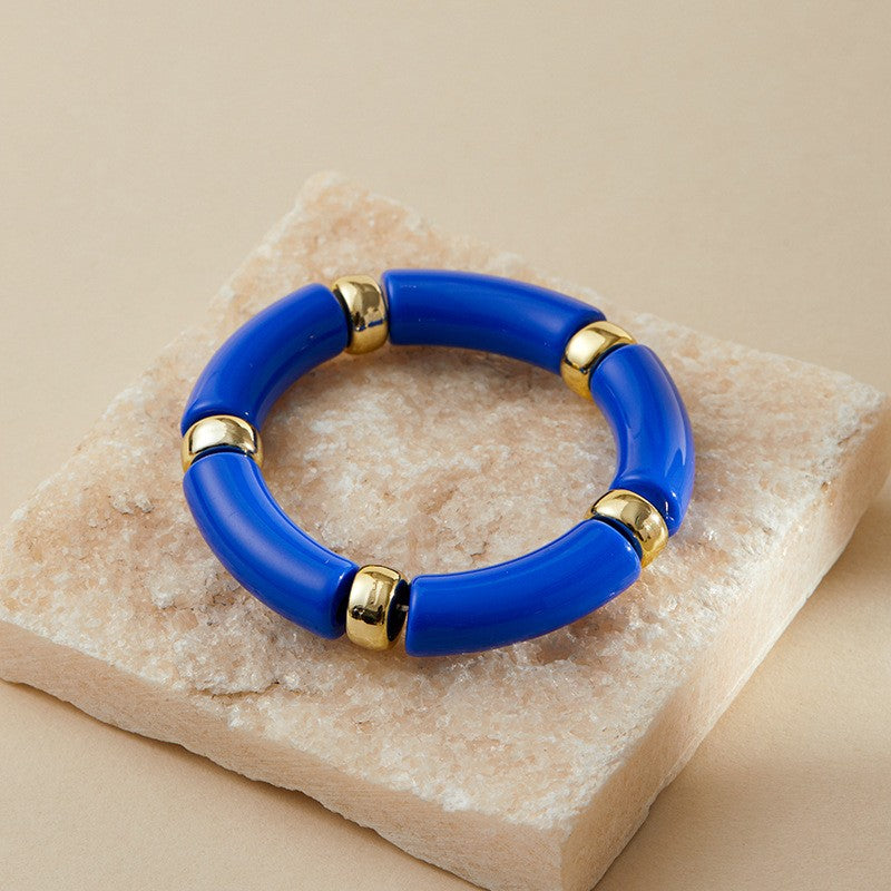 Classy Marbled Acrylic Tube Bracelet