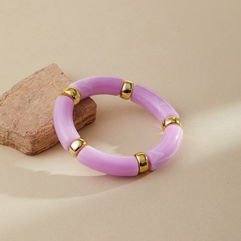 Classy Marbled Acrylic Tube Bracelet