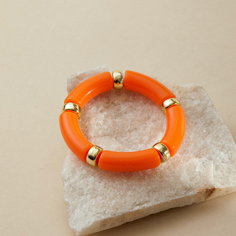 Classy Marbled Acrylic Tube Bracelet