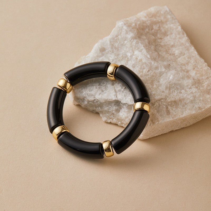 Classy Marbled Acrylic Tube Bracelet