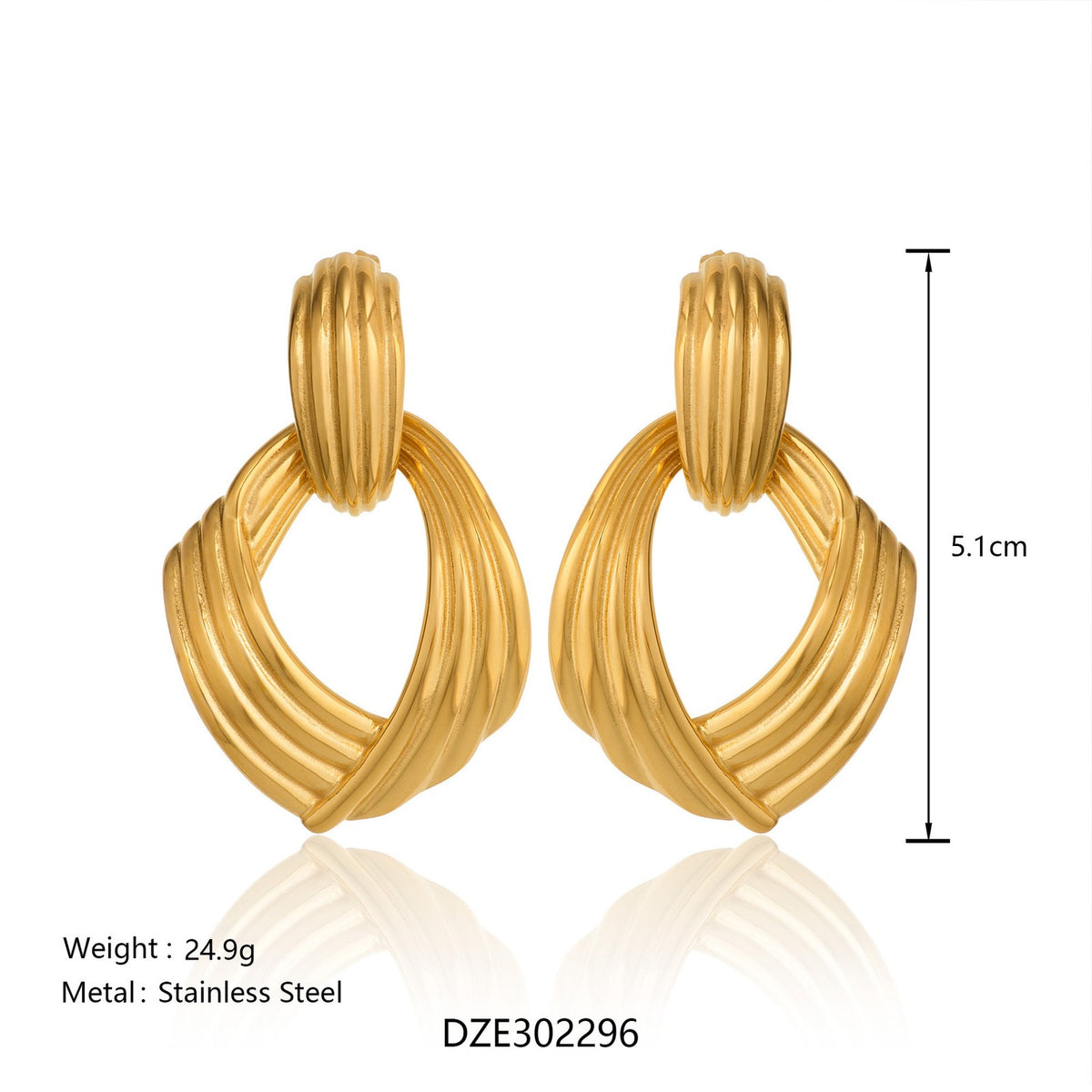 18k Classy Geometric Twist Hoop Earrings