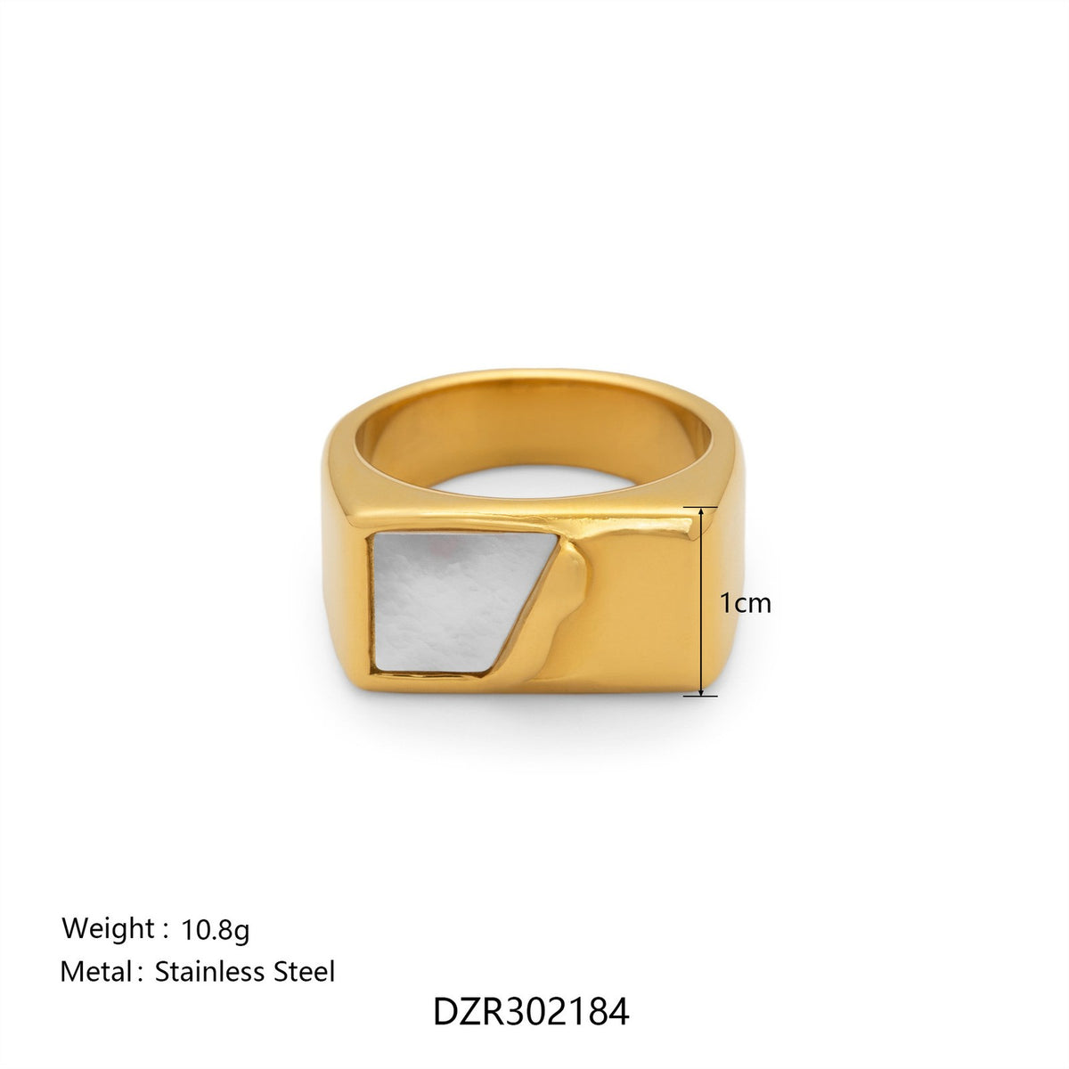 18k Boho Geometric Pearl Ring Set