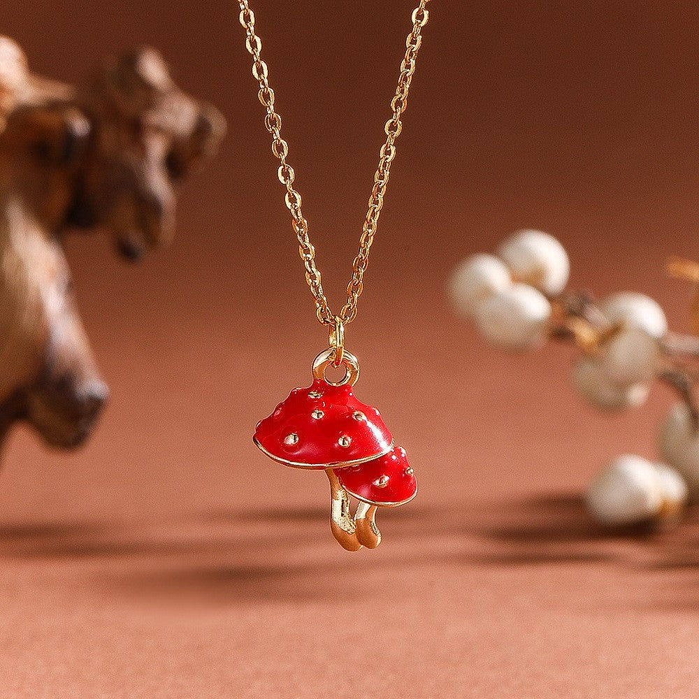 Dainty Enamel Fruit Charm Necklace