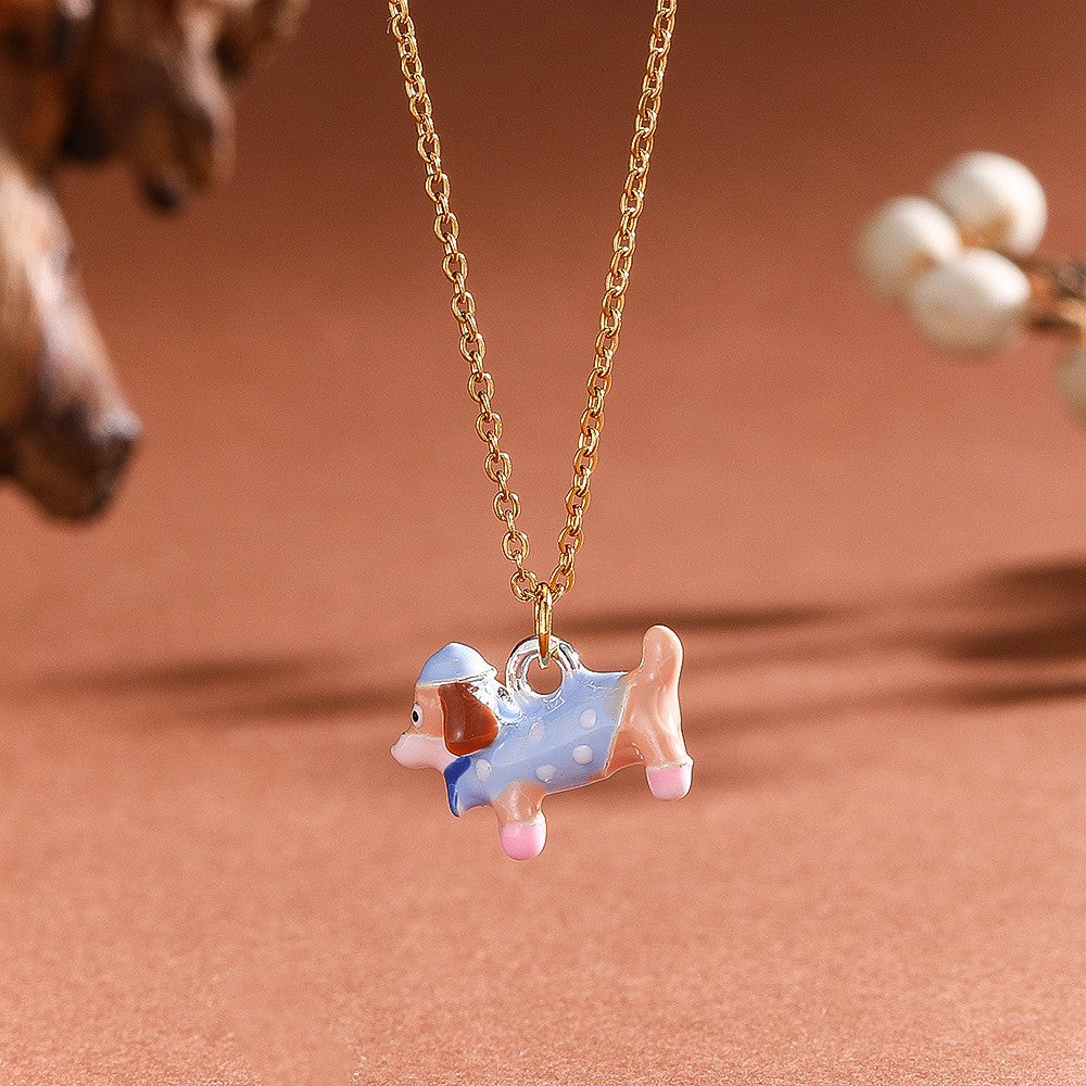 Dainty Enamel Fruit Charm Necklace