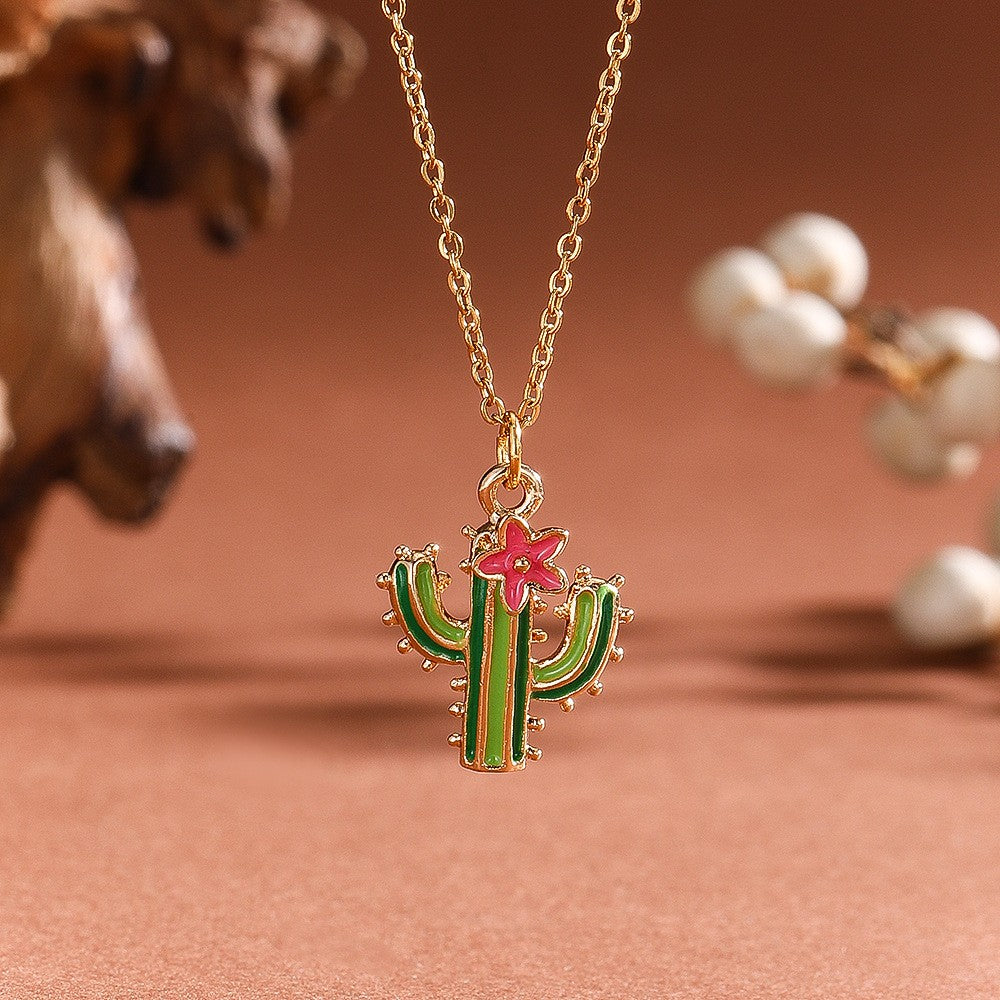 Dainty Enamel Fruit Charm Necklace