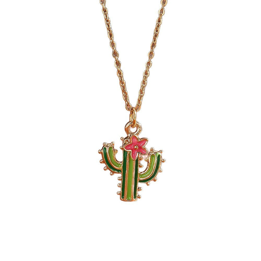 Dainty Enamel Fruit Charm Necklace
