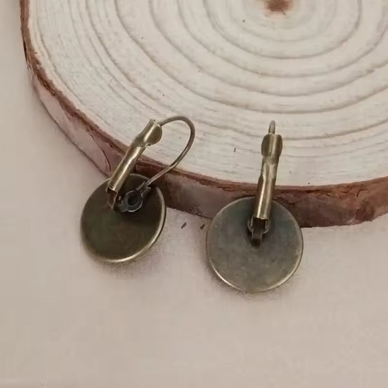 Romantic Vintage Rose Cabochon Earrings