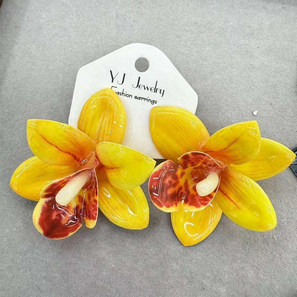 Romantic Pink Acrylic Orchid Earrings
