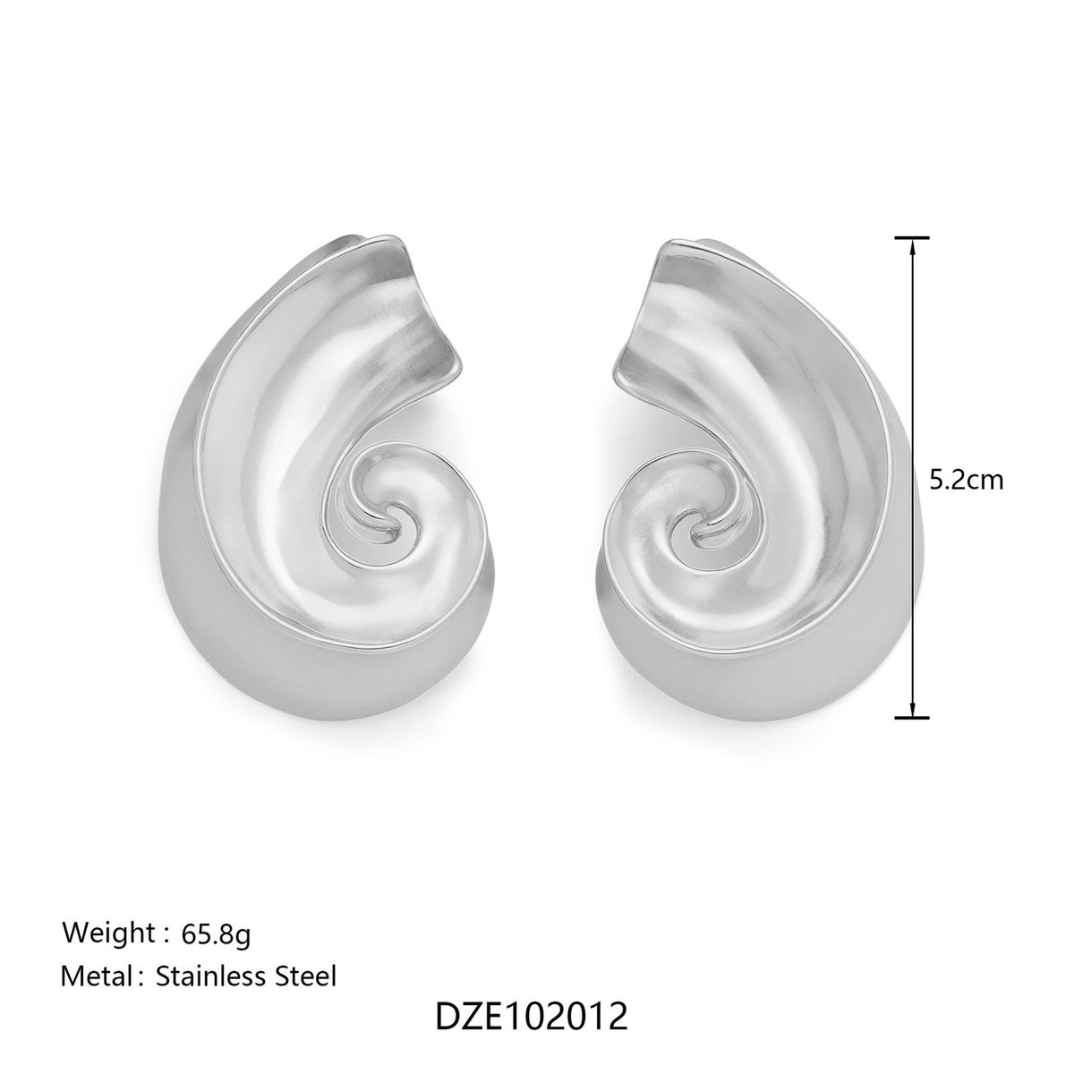 18k Bold Conch Swirl Necklace & Earring Set
