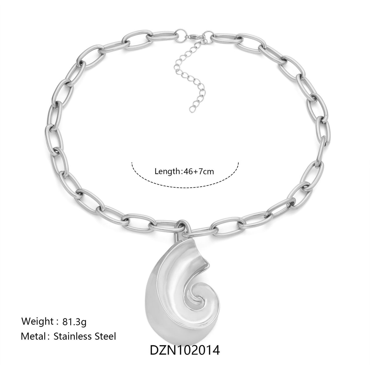 18k Bold Conch Swirl Necklace & Earring Set