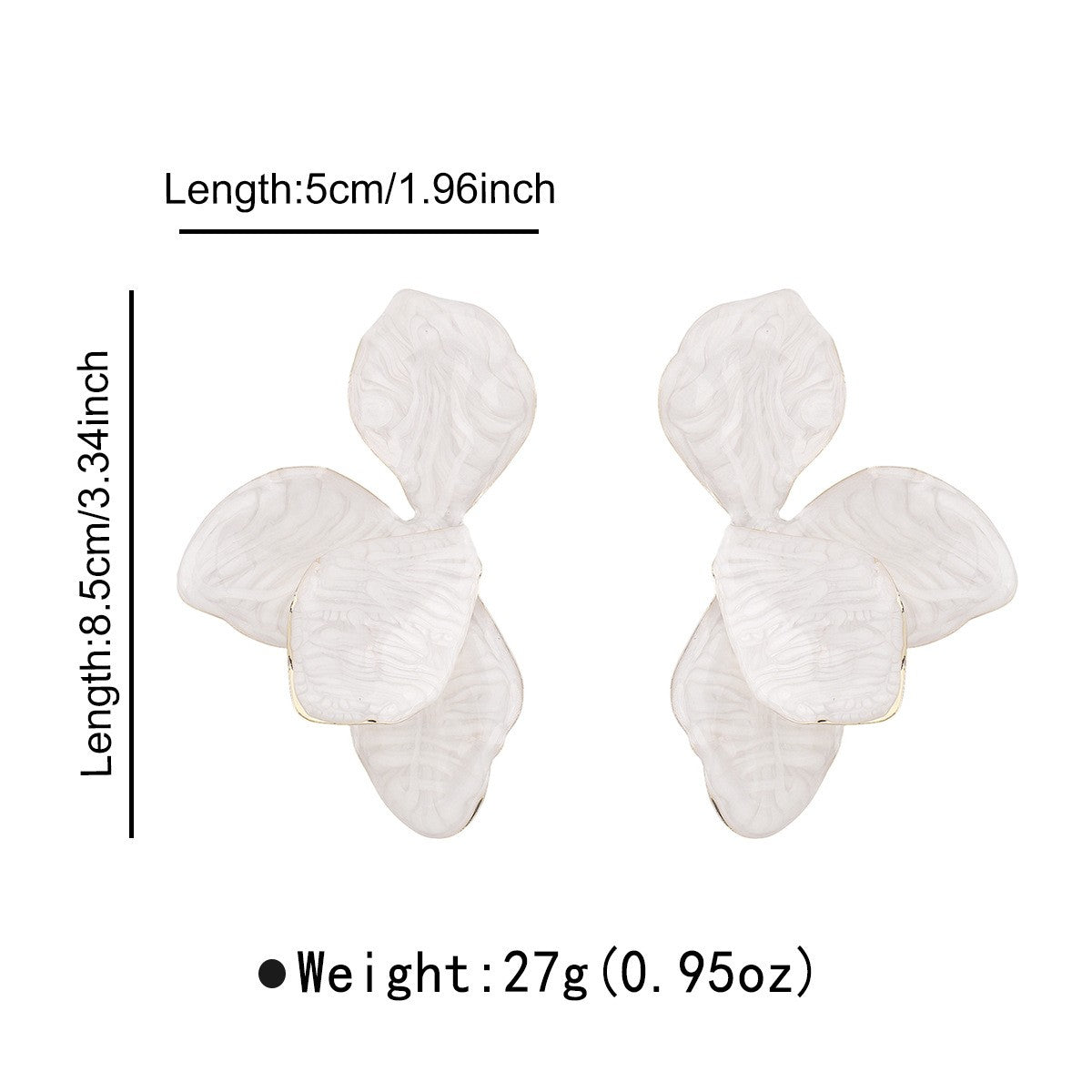 Romantic White Sculptural Flower Earrings