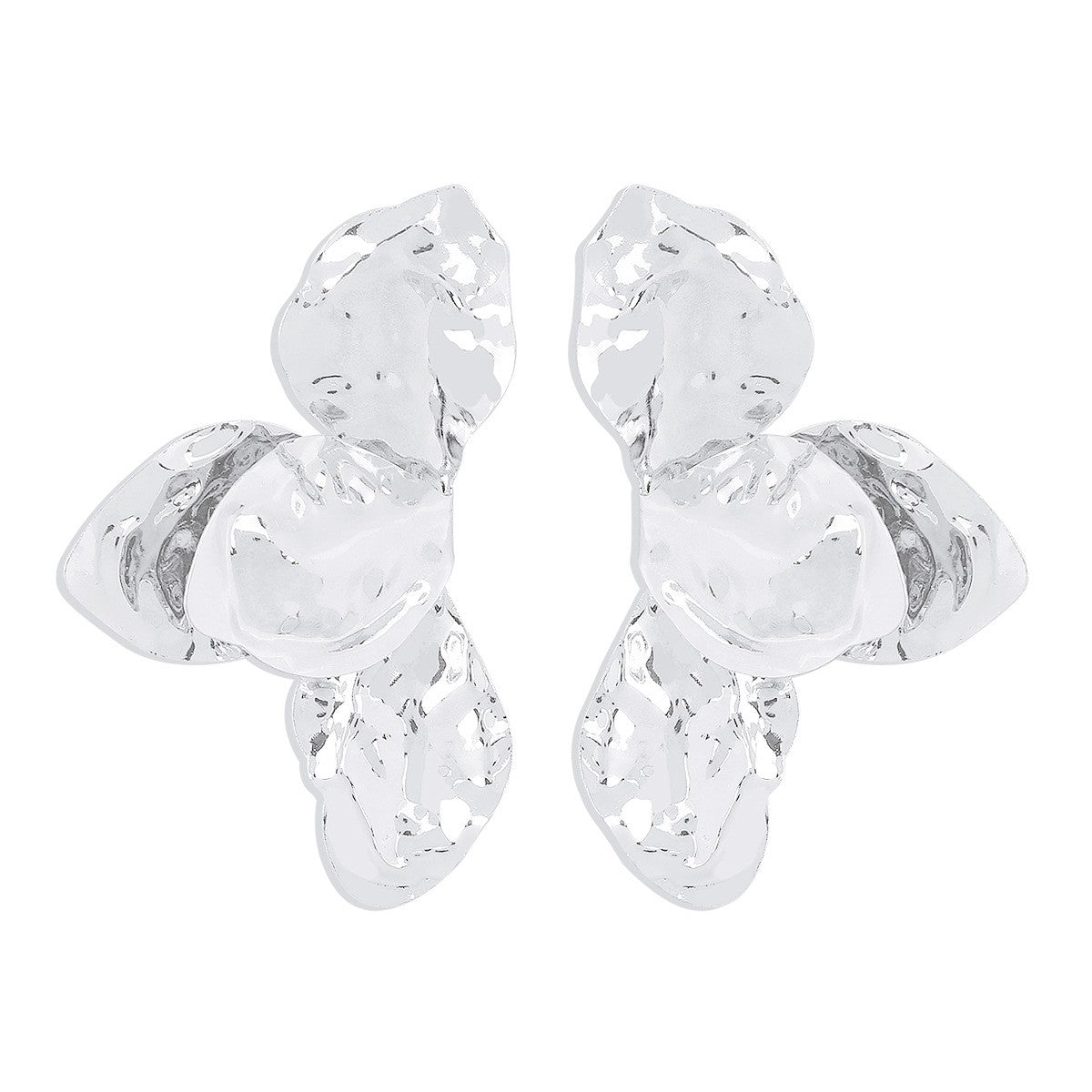 Romantic White Sculptural Flower Earrings