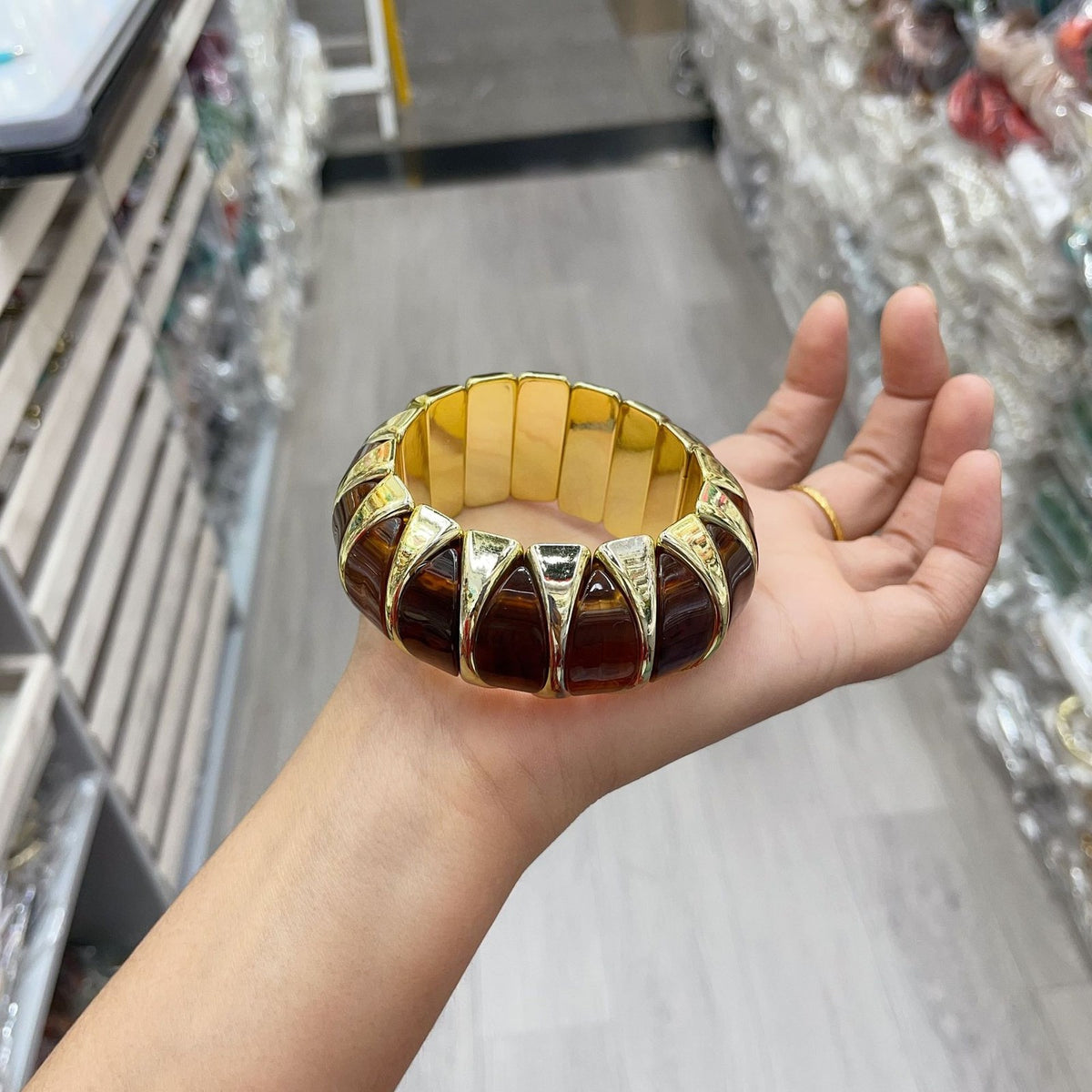 Boho Marbled Geometric Acrylic Bracelet