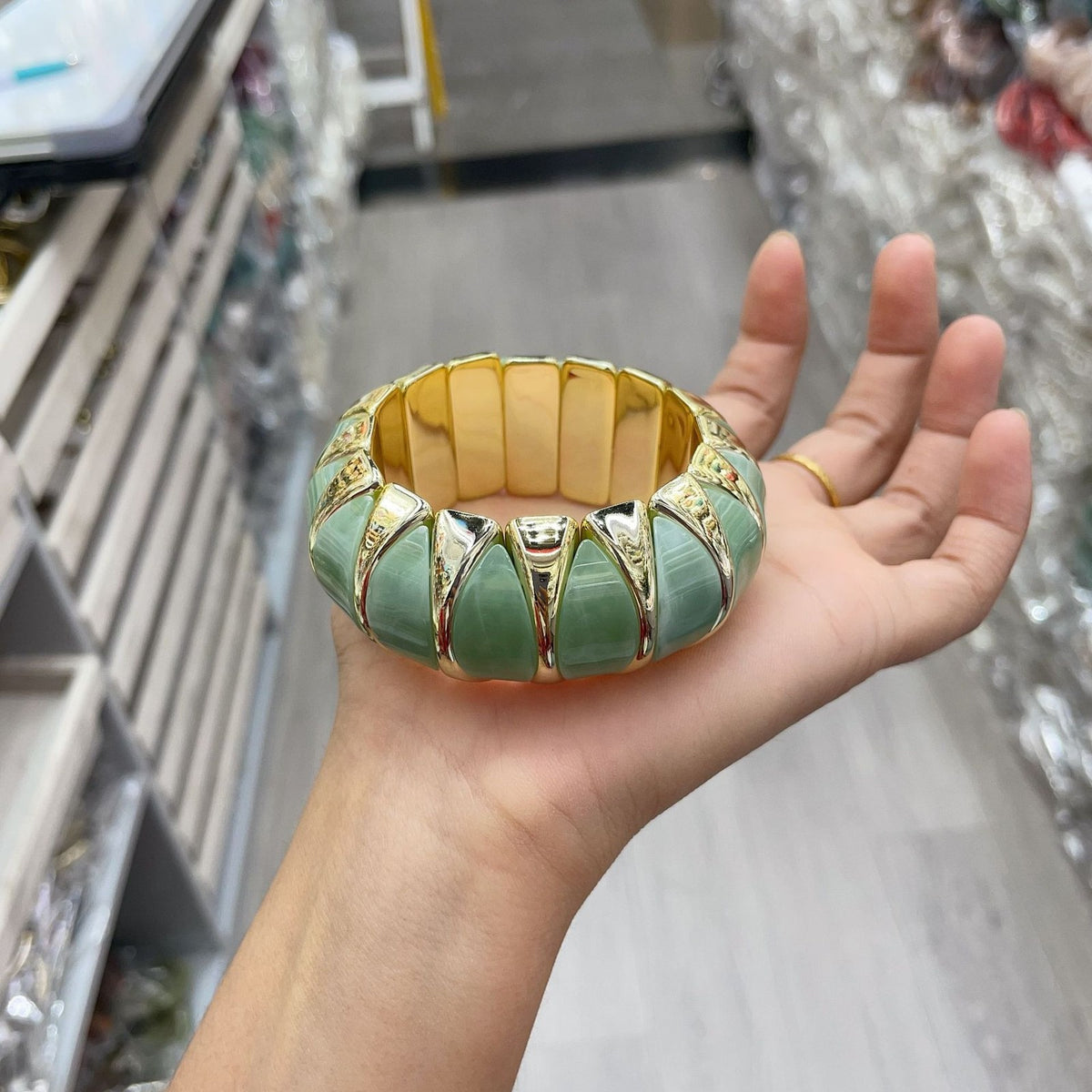 Boho Marbled Geometric Acrylic Bracelet