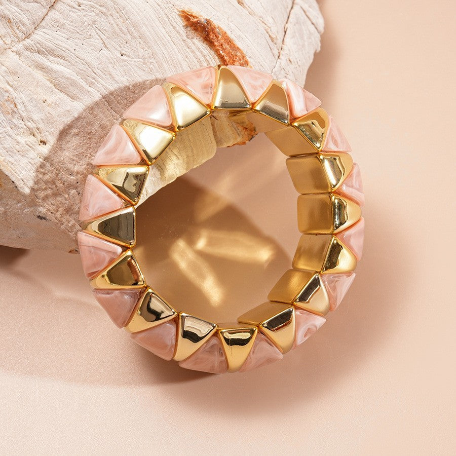 Boho Marbled Geometric Acrylic Bracelet