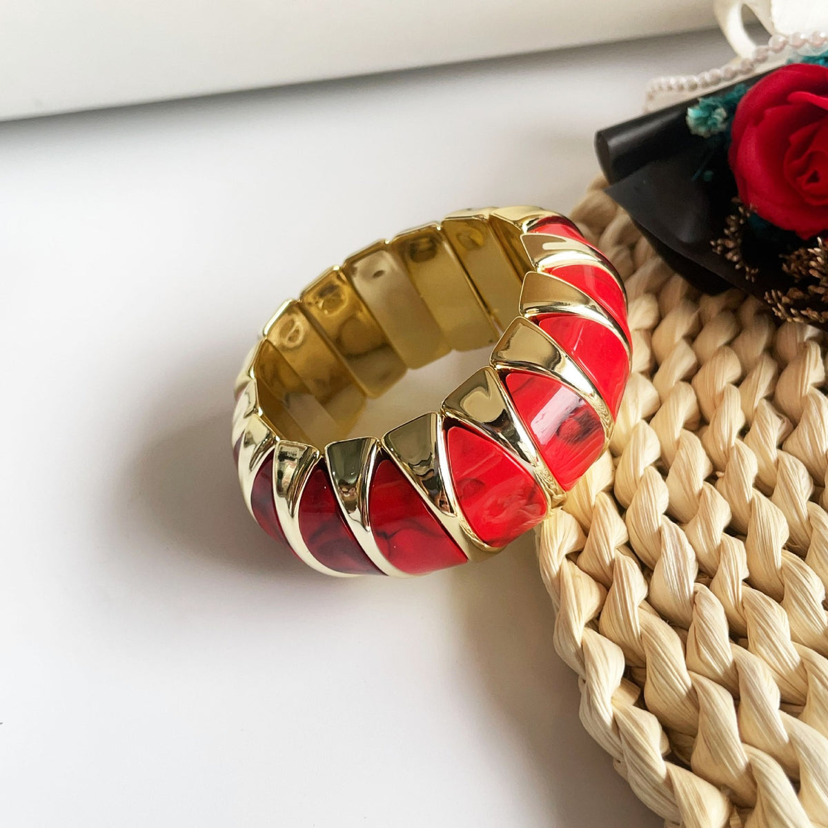 Boho Marbled Geometric Acrylic Bracelet