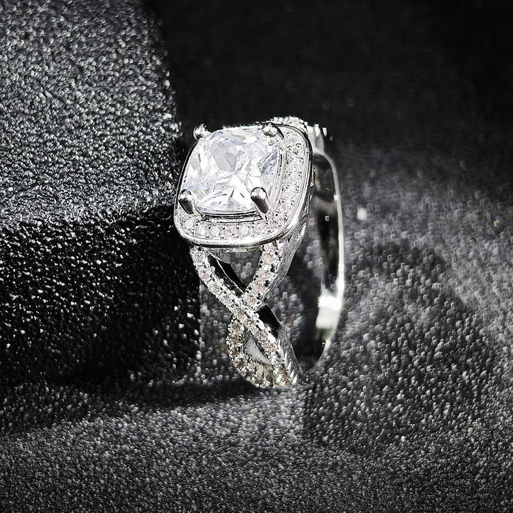 Classy Yellow Cushion Halo Ring