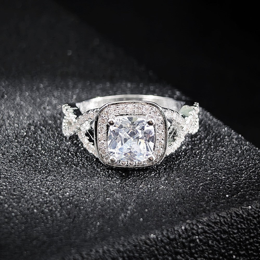Classy Yellow Cushion Halo Ring