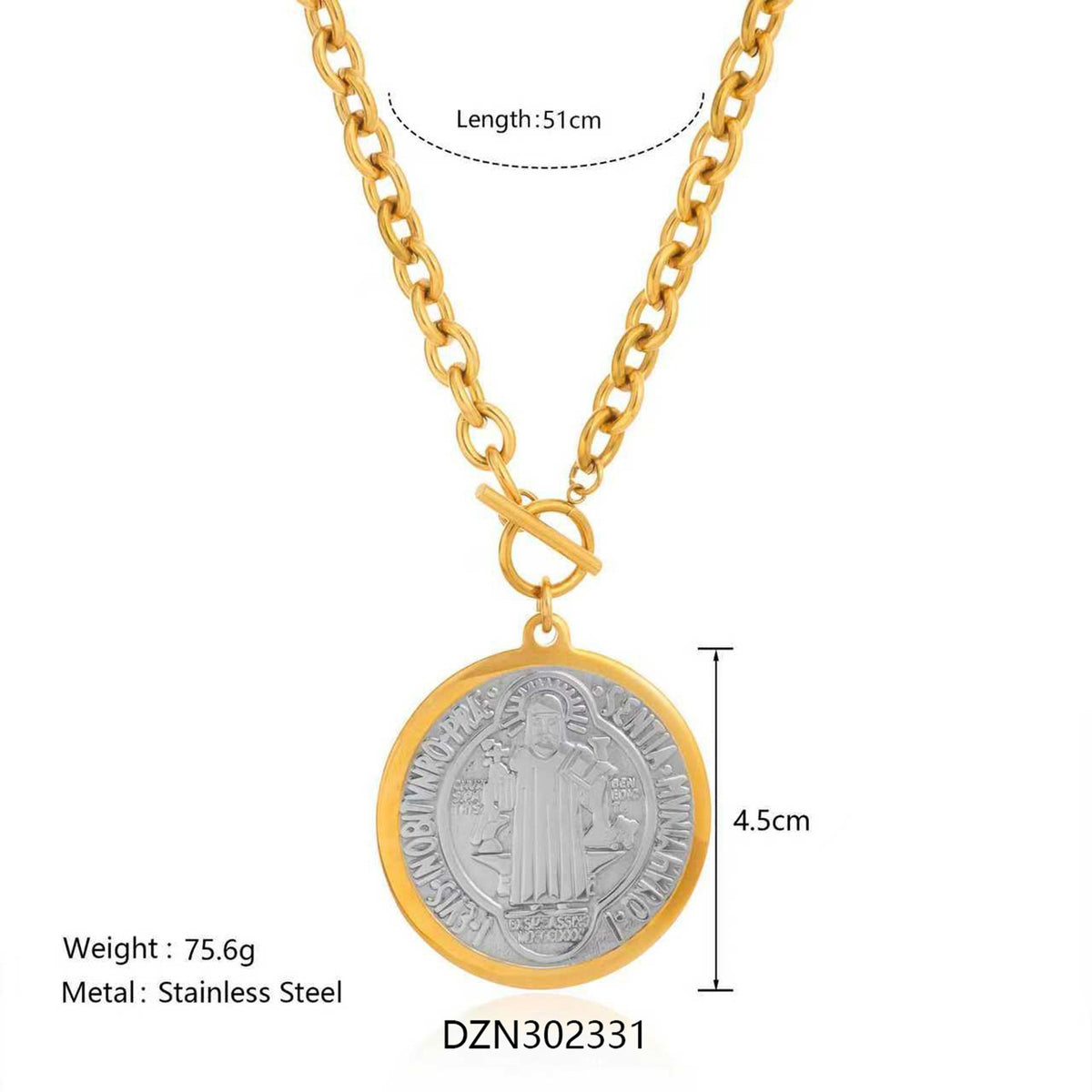 14k Vintage Coin & Key Necklace