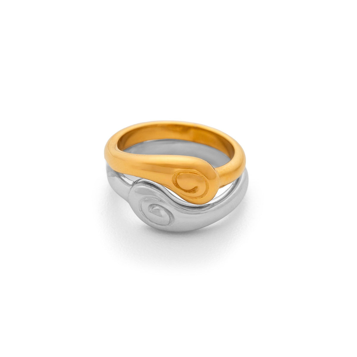18k Classy Tai Chi Stackable Ring