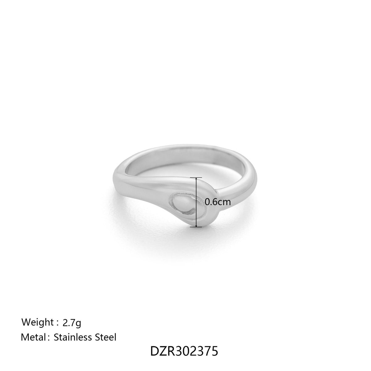 18k Classy Tai Chi Stackable Ring