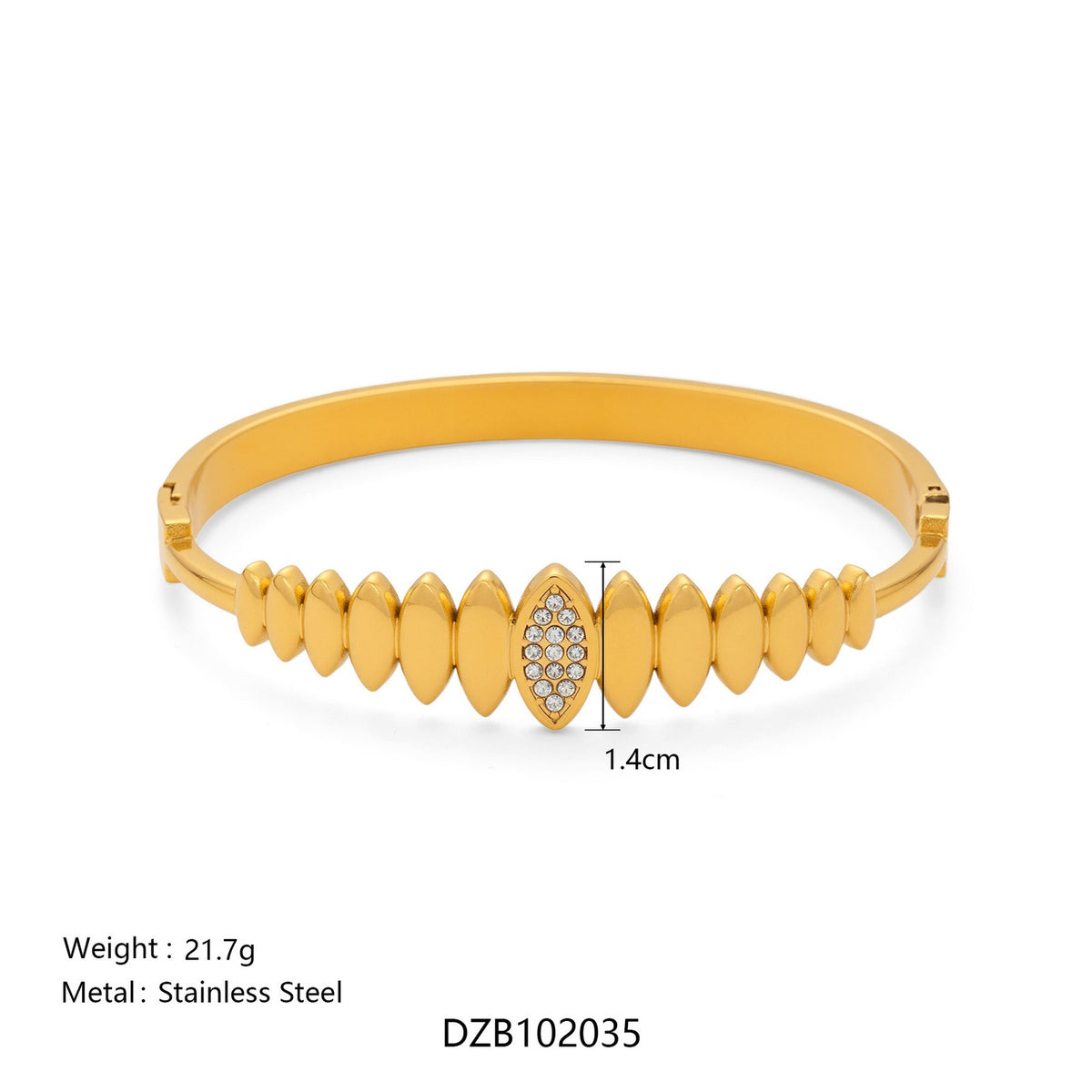 Classy Two Tone Textured Bangle Bracelet