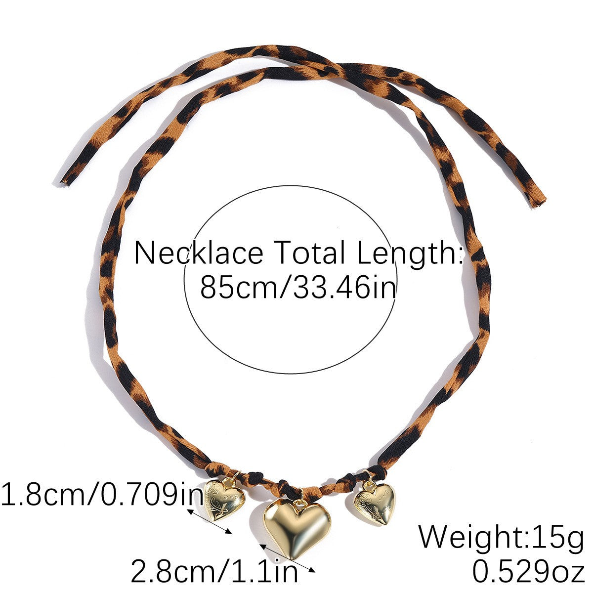 Classy Leopard Print Pearl Ribbon Necklace
